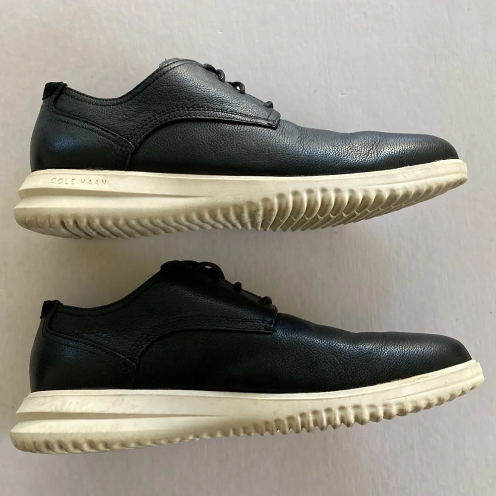 Cole Haan Grand Men's Black Tumbled Leather Shoes Size 11M